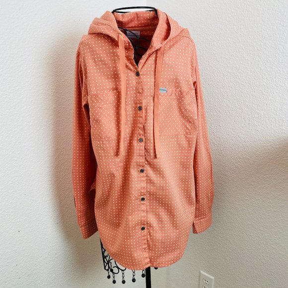 COLUMBIA button down long sleeve hoodie shirt M - Picture 1 of 13